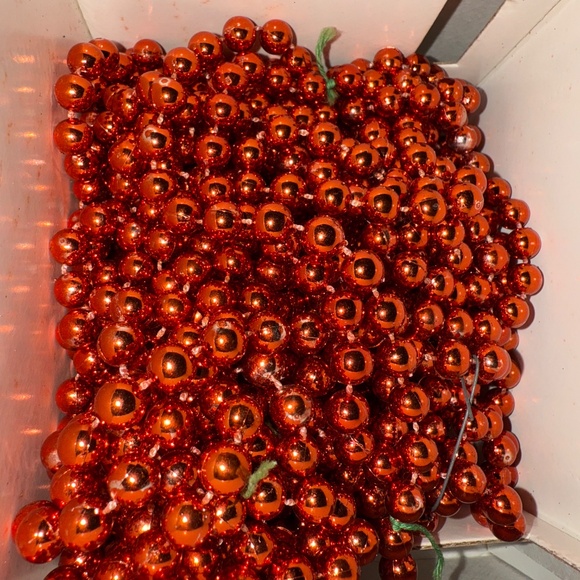 Vintage Dansk Holiday Christmas Red Bead Garland 1/4" 1 ox 45' Tree Decoration - Picture 2 of 4